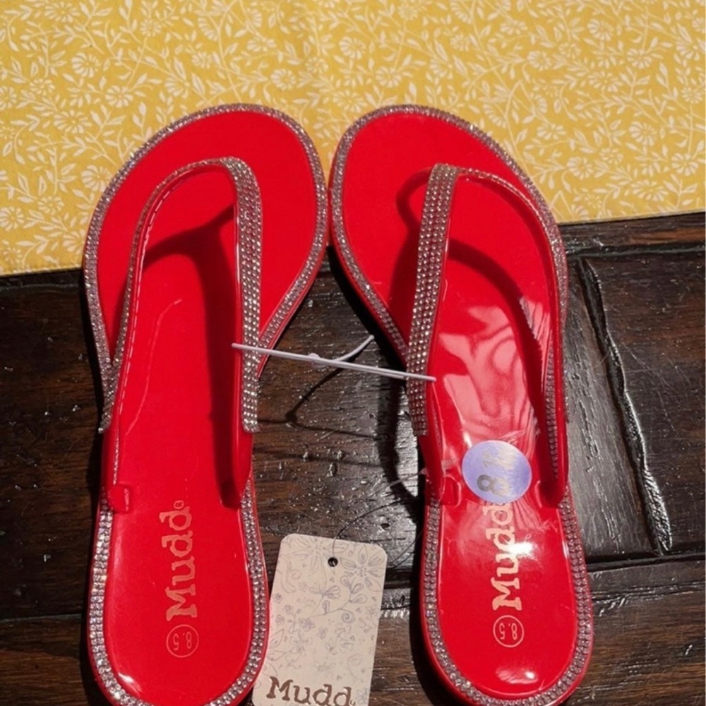 MUDD Red Sparkly Sandals